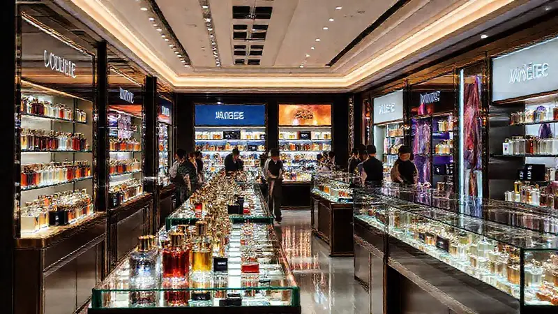Perfumería lujosa seduce con aromas y belleza