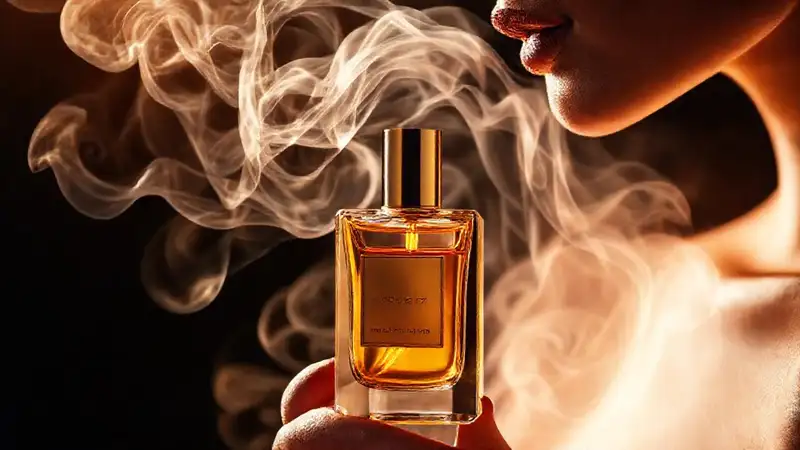 Un perfume elegante emana misterio dorado
