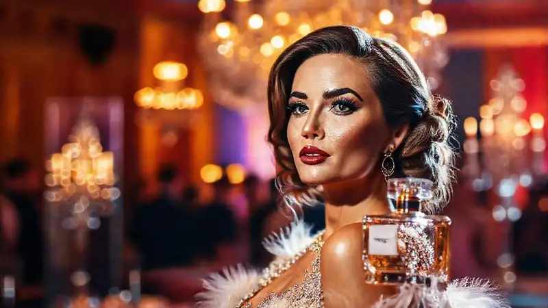 Mujer elegante irradia glamour en gala