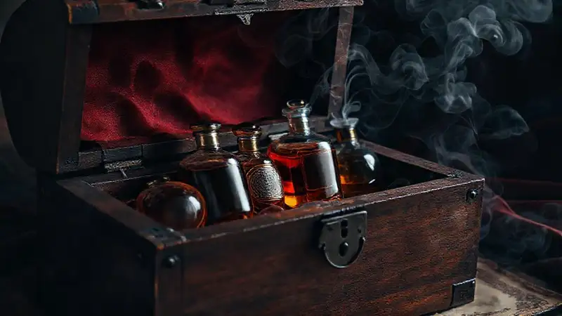 Un cofre antiguo exuda aroma opulento