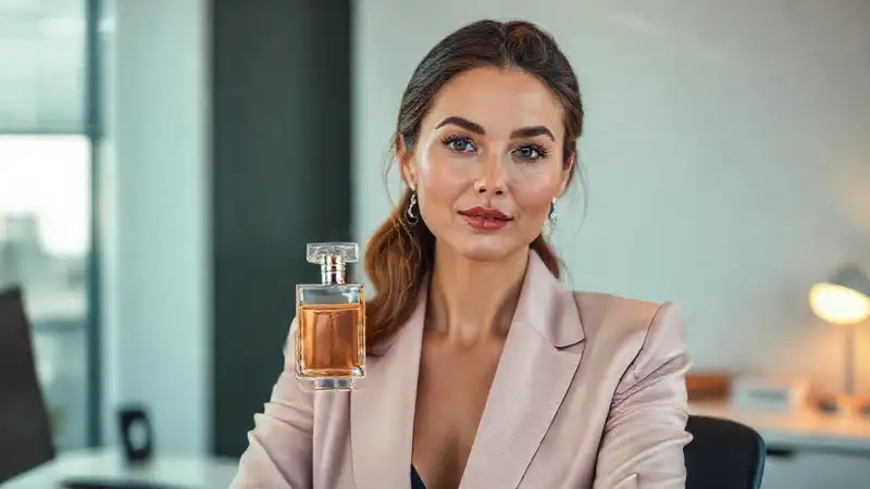 Mujer profesional irradia elegancia y calma