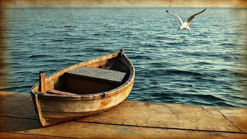 Un barco antiguo navega en calma
