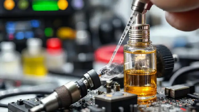 Técnico repara perfume con precisión