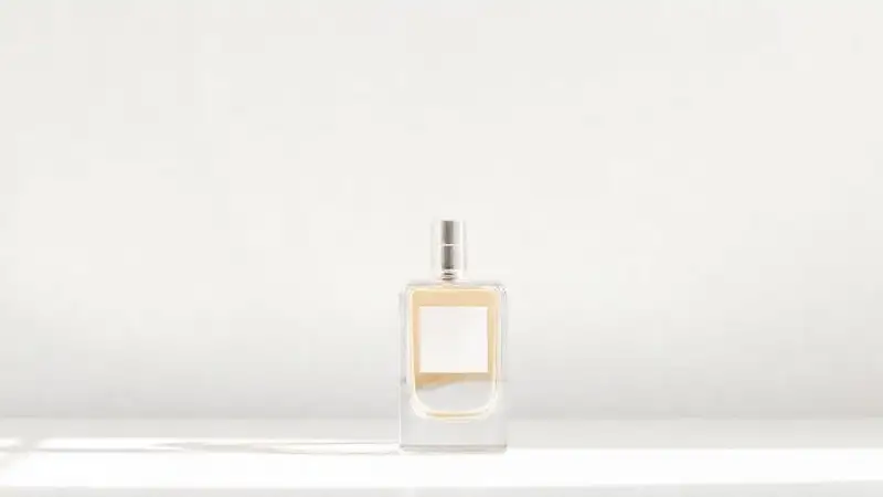 Perfume minimalista en tonalidades suaves y serenas