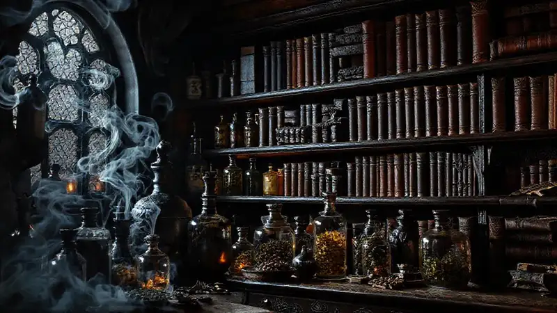 Un apotecario antiguo irradia misterio y magia