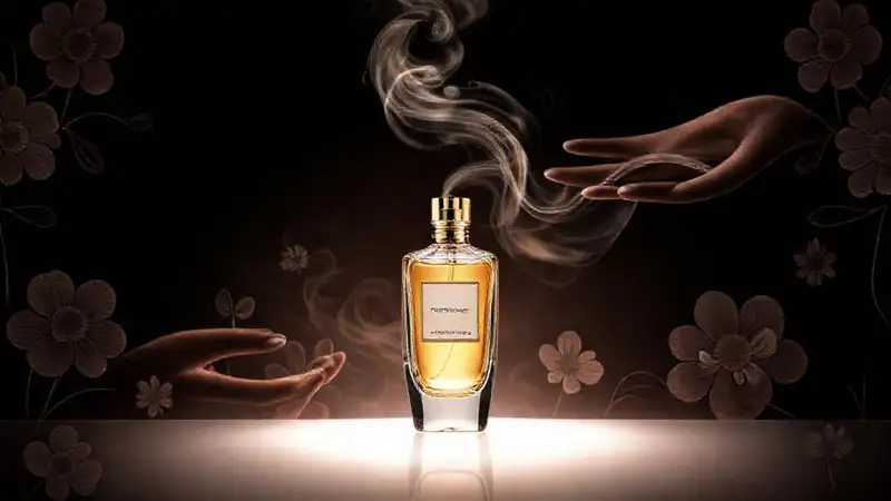 Perfume lujoso en elegante diseño minimalista