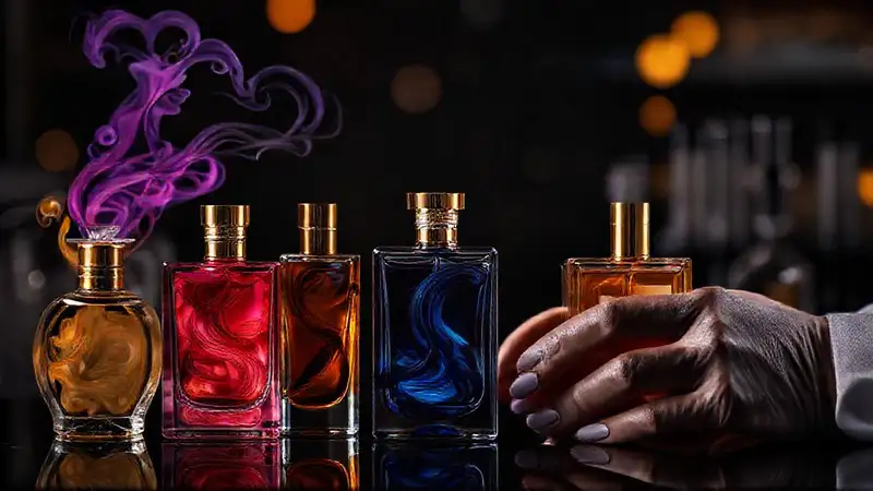 Fragancia sofisticada en un ambiente oscuro