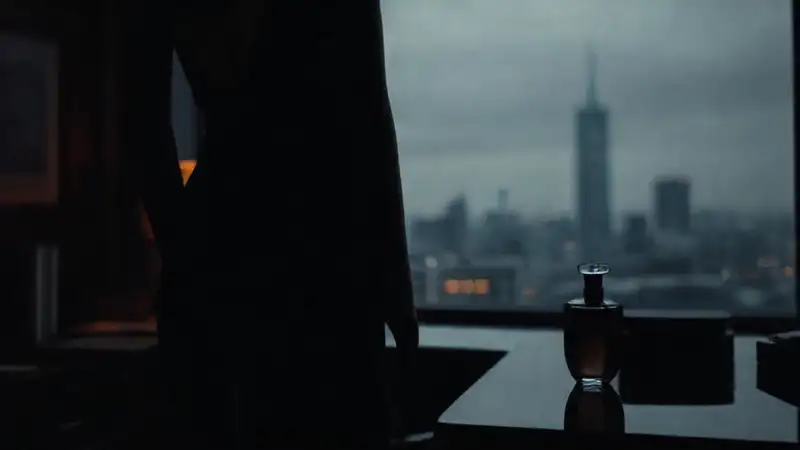 Un vestido oscuro evocaba elegancia y misterio