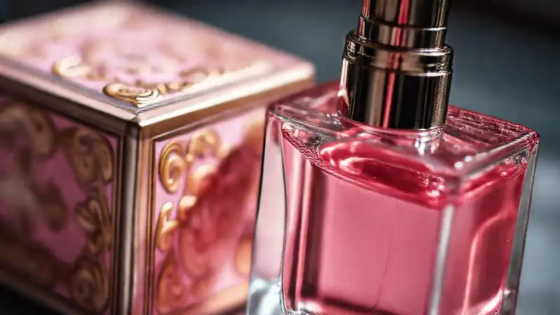 Frasco de perfume lujoso y elegante