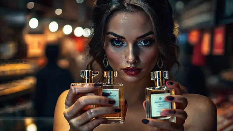 Mujer sospecha etiquetas falsas de perfume
