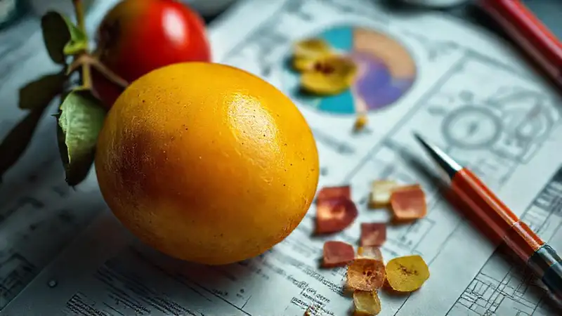 Fruta analizada con precisión y detalle