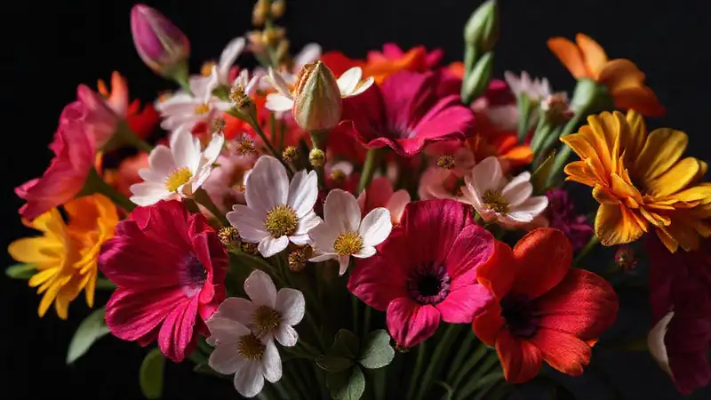 Flores frescas decaen elegantemente en tiempo