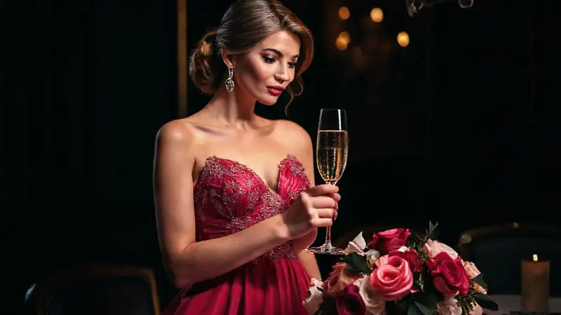 Glamurosa elegancia en ambiente lujoso