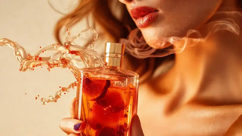 Perfume elegante en atmósfera onírica