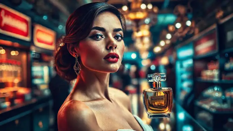 Una mujer elegante en un lujoso entorno