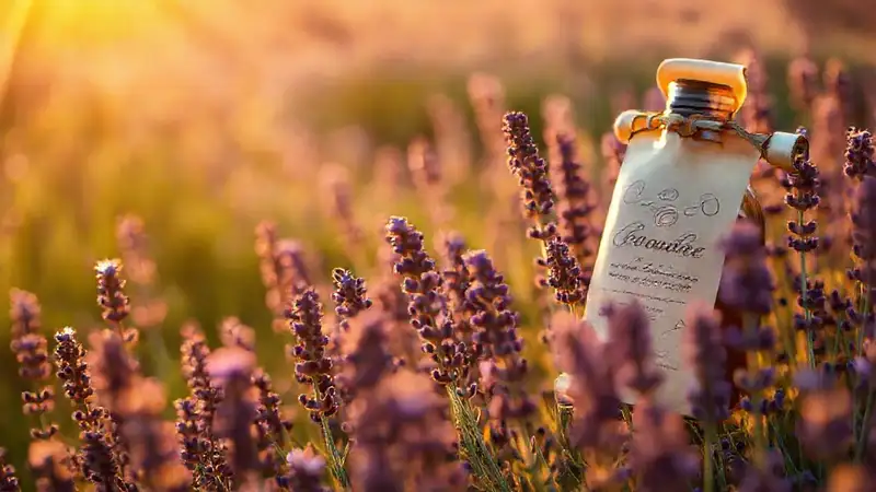 El campo de lavanda irradia serenidad dorada