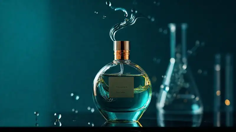 Un perfume lujoso en sombras doradas