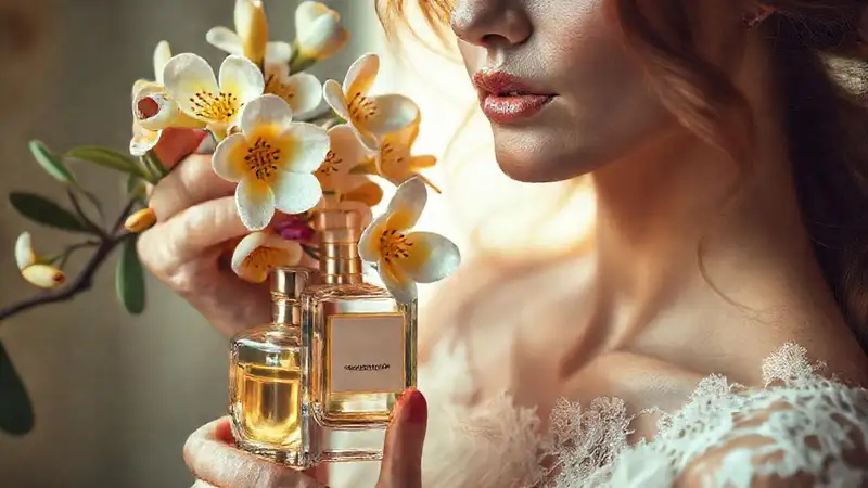 Una mujer elegante exuda perfume de neroli