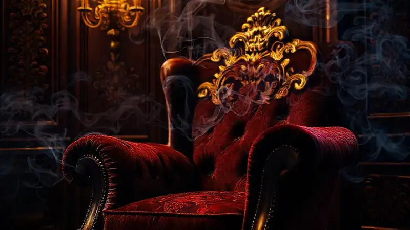 Un sillón lujoso y misterioso oriental