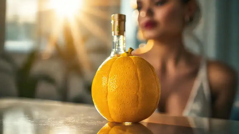 Un pomelo amarillo ilumina la elegancia