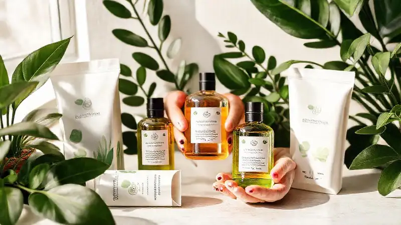 Envases sostenibles y productos naturales armoniosos