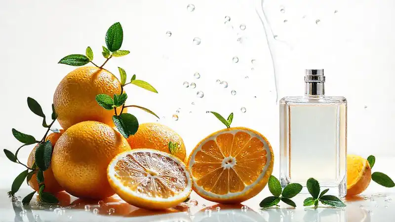 Frutas cítricas evocan belleza minimalista y suave