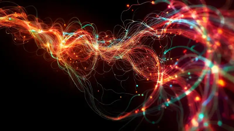 Arte digital: formas orgánicas y colores vibrantes