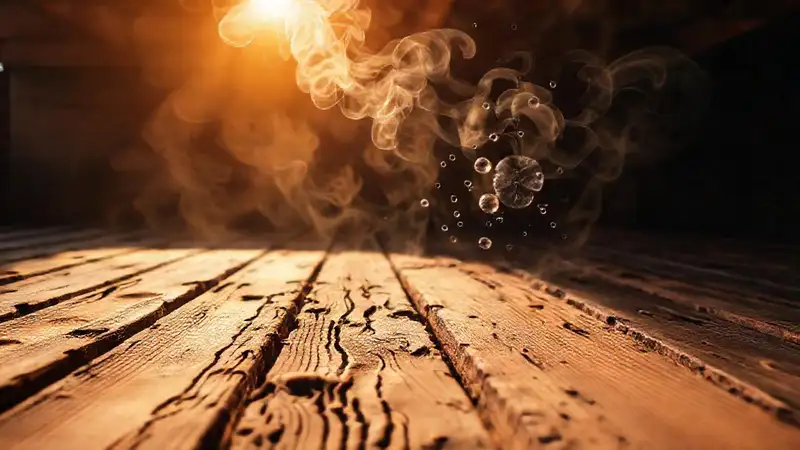 La madera seca emana aroma cálido