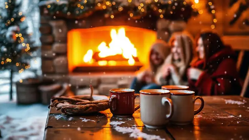 Un ambiente invernal acogedor y cálido