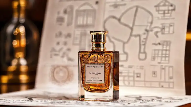 Un frasco de perfume lujoso y elegante