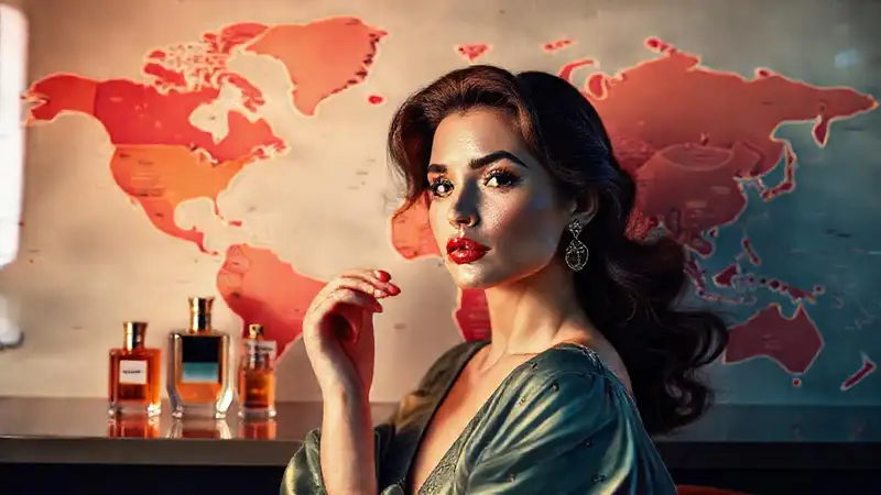 Mujer elegante en revista de lujo
